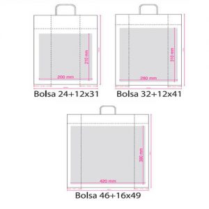 Bolsas de papel medidas asa rizada